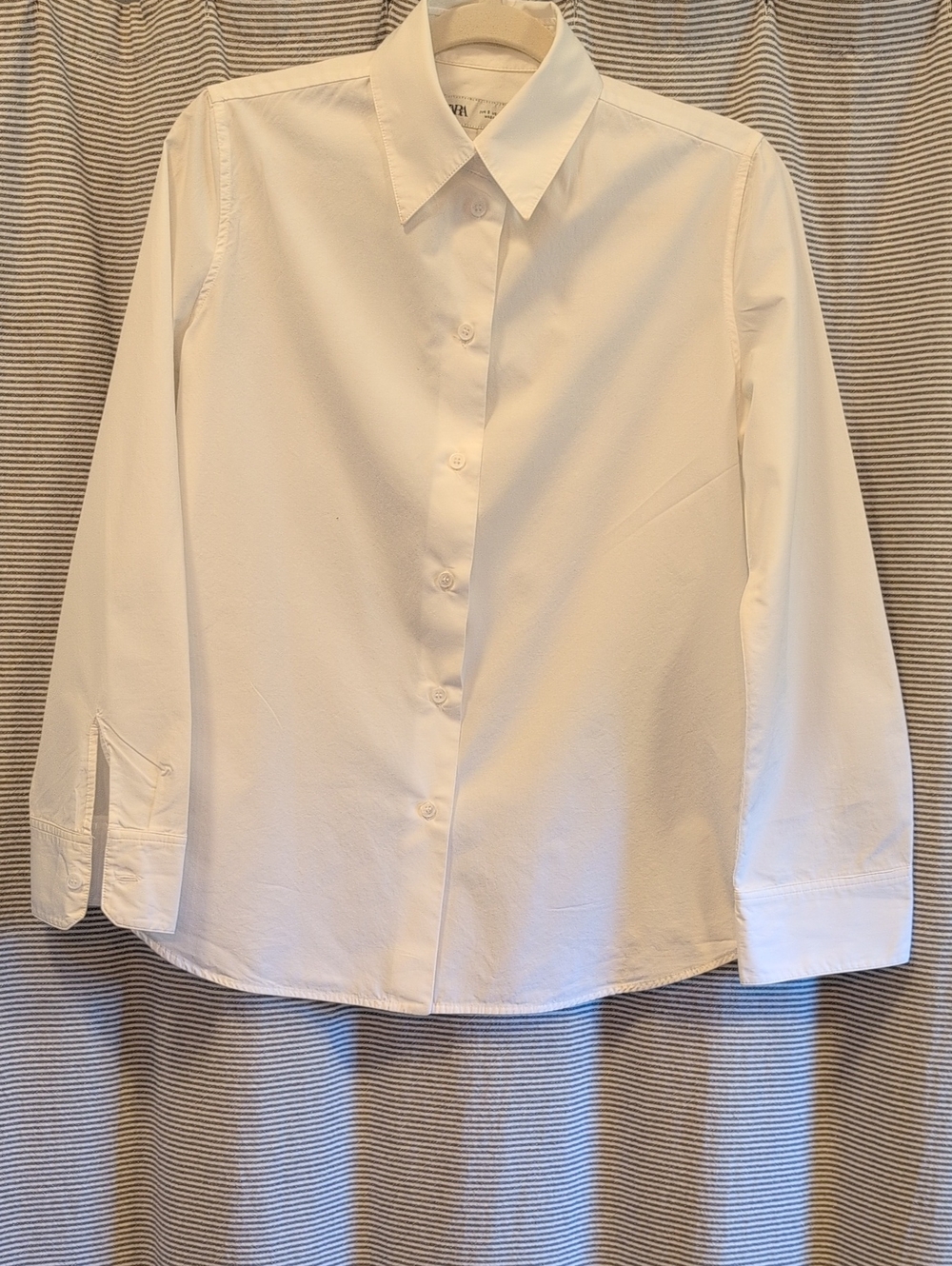 Zara White Long-Sleeve Button Down Shirt for Kids